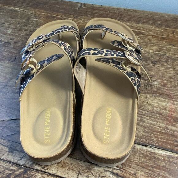 Steve Madden Girls Glittery Leopard Print‎ Sandal size 3 - Picture 4 of 6